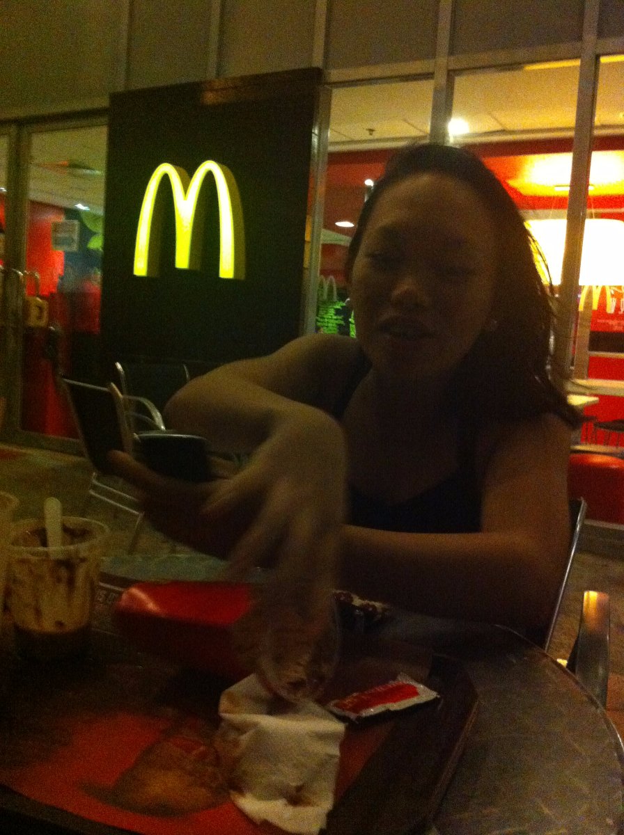 jacke at mcdo eating