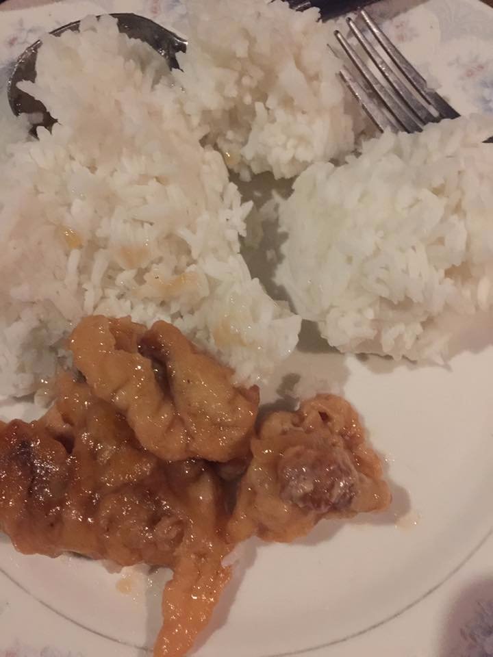 rice plus sweet and sour for dinner