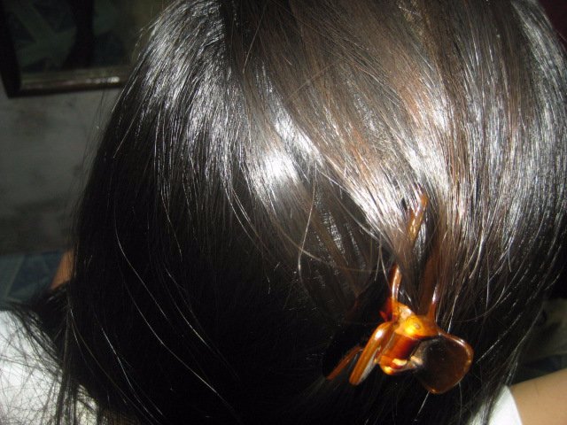 shiny, hair