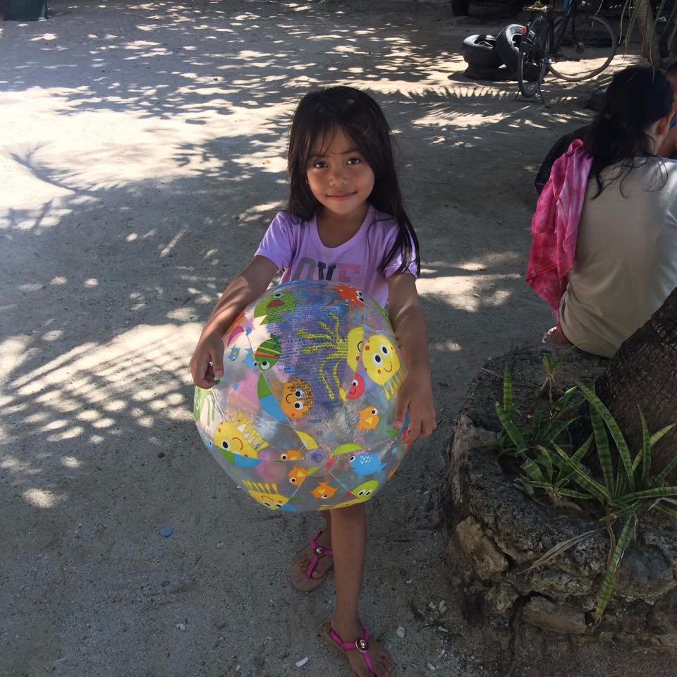 smiling mica ela beach ball