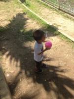 bab, gaven, with, his, pink, little, balloon