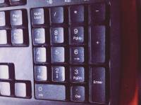 Black keyboard letters numbers signs