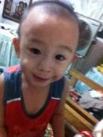 cutie loves baby gaven wearing black shirt black shoes