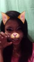 snapchat filter, meow, smilw