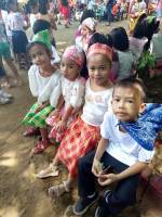celebrating, buwan ng wika, with, friends, classmates, and, pretty, teacher