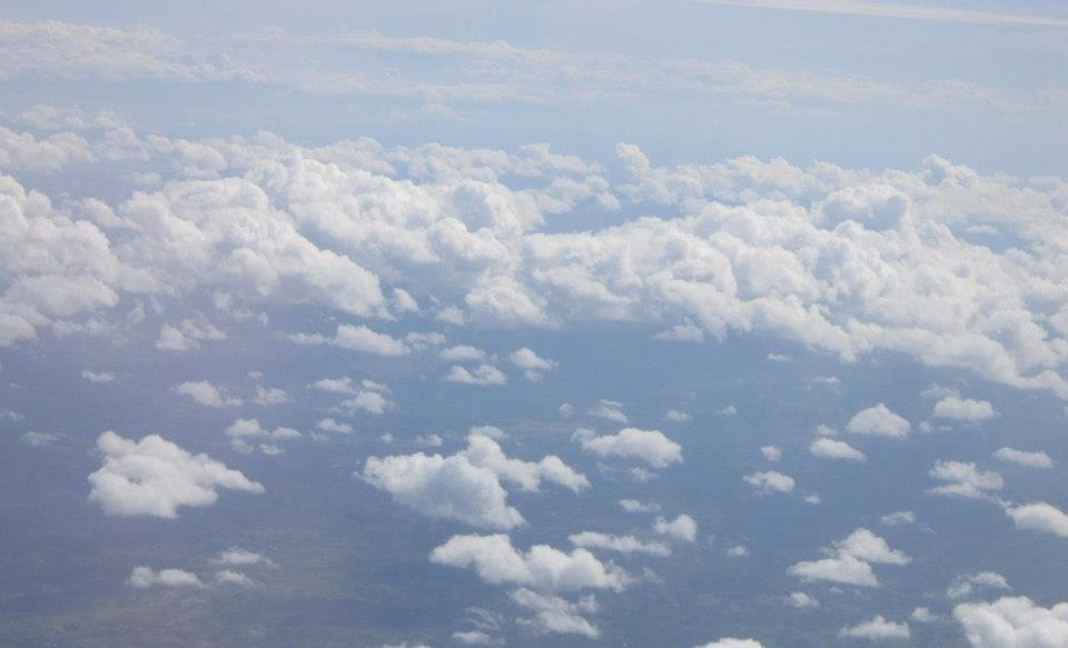 up above white clouds