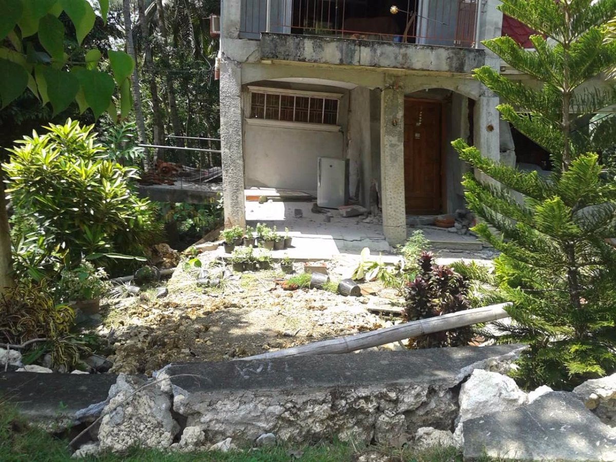 A disaster caused by earthquake