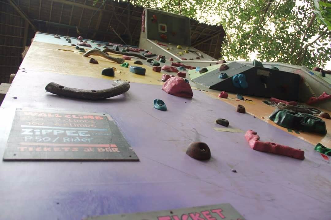 The wall. climbing activity