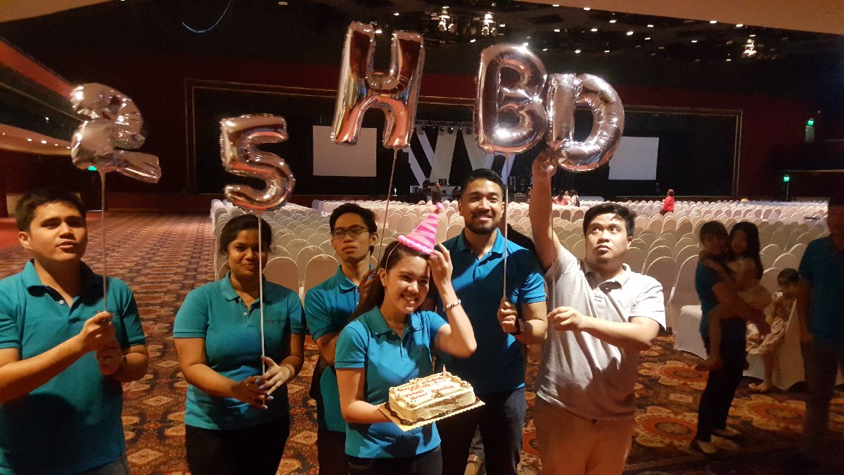 Celebrating Jecels birthday after the service