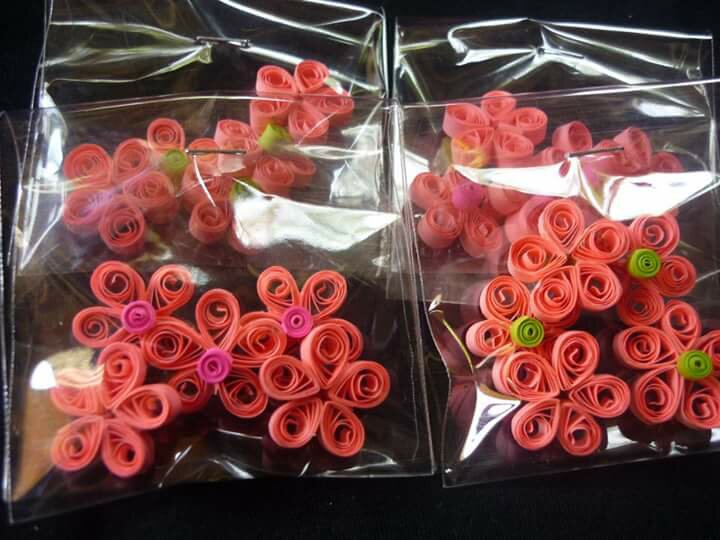 Flourescent Orange Quilled Flower