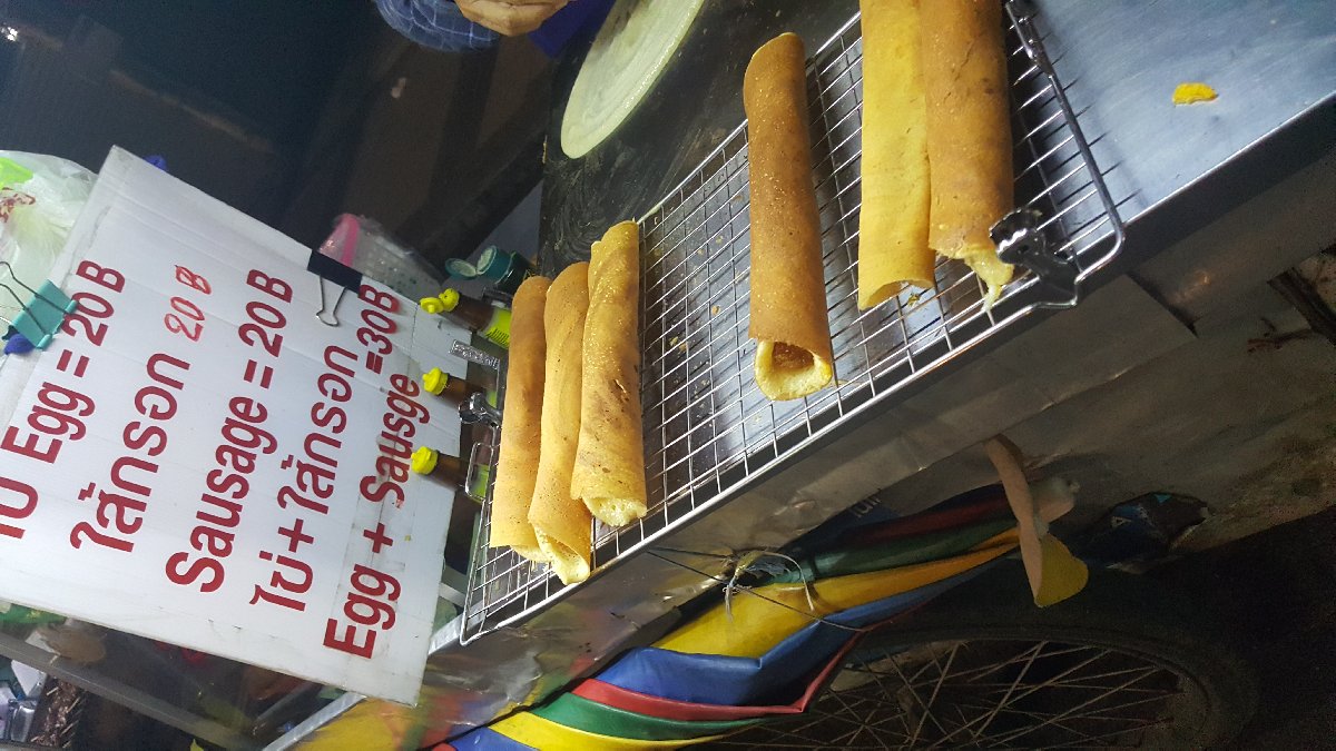 Pancake Roll with Sausage #WheninThailand #ThailandFood #Bangkokfood #food