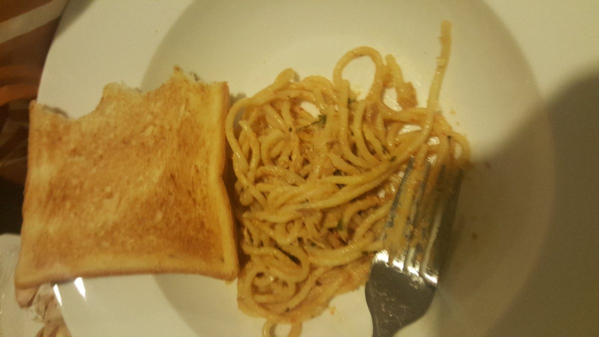 Toasted bread carbonara #food #breakfast