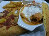 Pizza Chicken and Spaghetti valuemeal meal