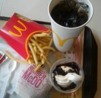 BFF fries with my BFFs #Food #mcdonalds #fries #Sundae #cokefloat