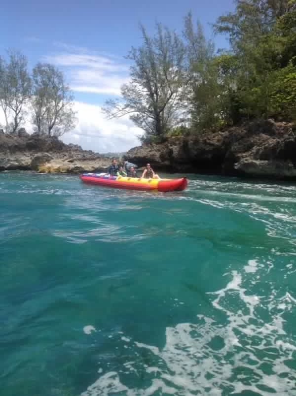 Mommy and her friend doing the kayak they had fun under the sun