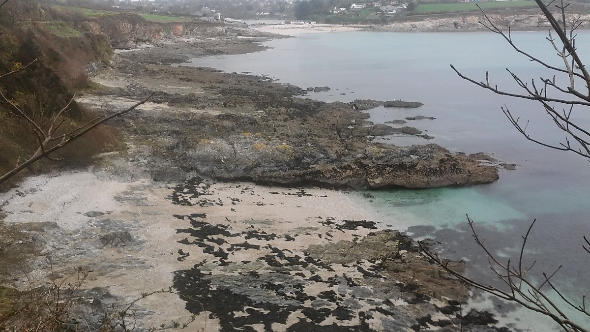 beach, sand, dull, landscape, stones, sea, rockpools
