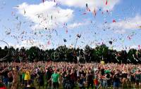 celebration, circus festival, ribbons, crowd, falmouth, celebratory, happy, festival