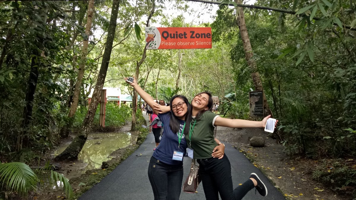 Bohol tour in tarsier sanctuary, hannah and josel