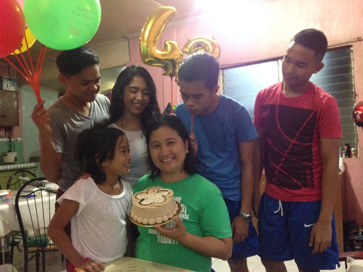 Happiness, celebration of her birthday