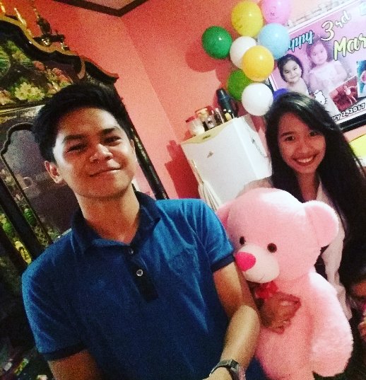 With babe, birthday party