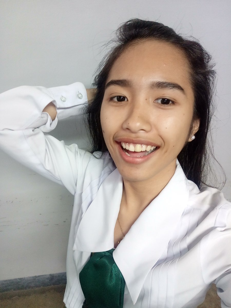 With my messy hair
