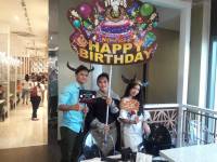 Happiness, celebration of her birthday