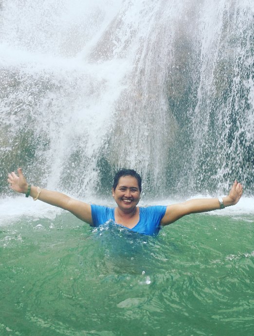 Mommy at the falls , candijay bohol