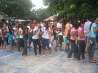 Red team, parade, tournament, friends, classmates