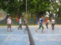 Red team, parade, tournament, friends, classmates