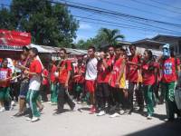 Red team, parade, tournament, friends, classmates