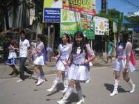 Red team, parade, tournament, friends, classmates