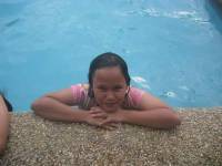 Pool party, eating time