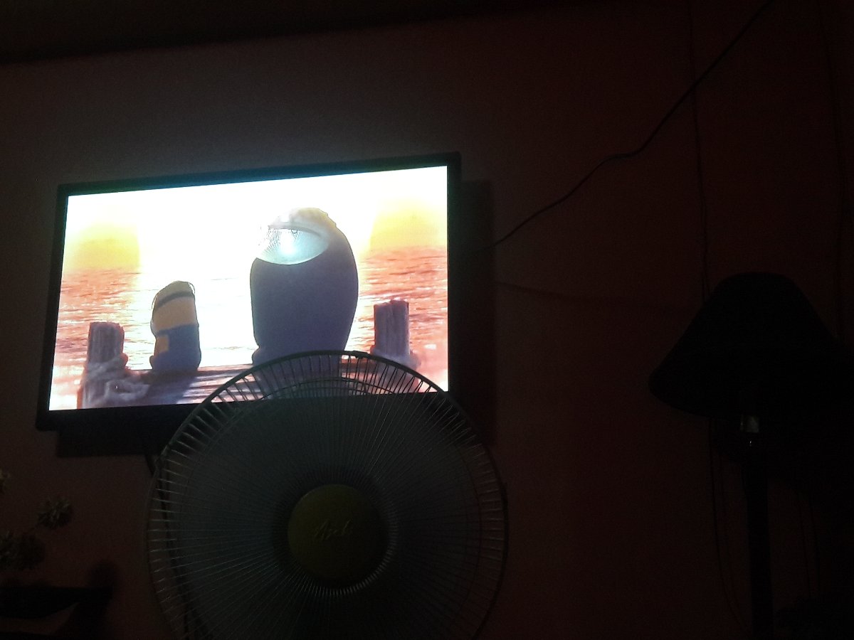watching movie, despicable me 3, at house