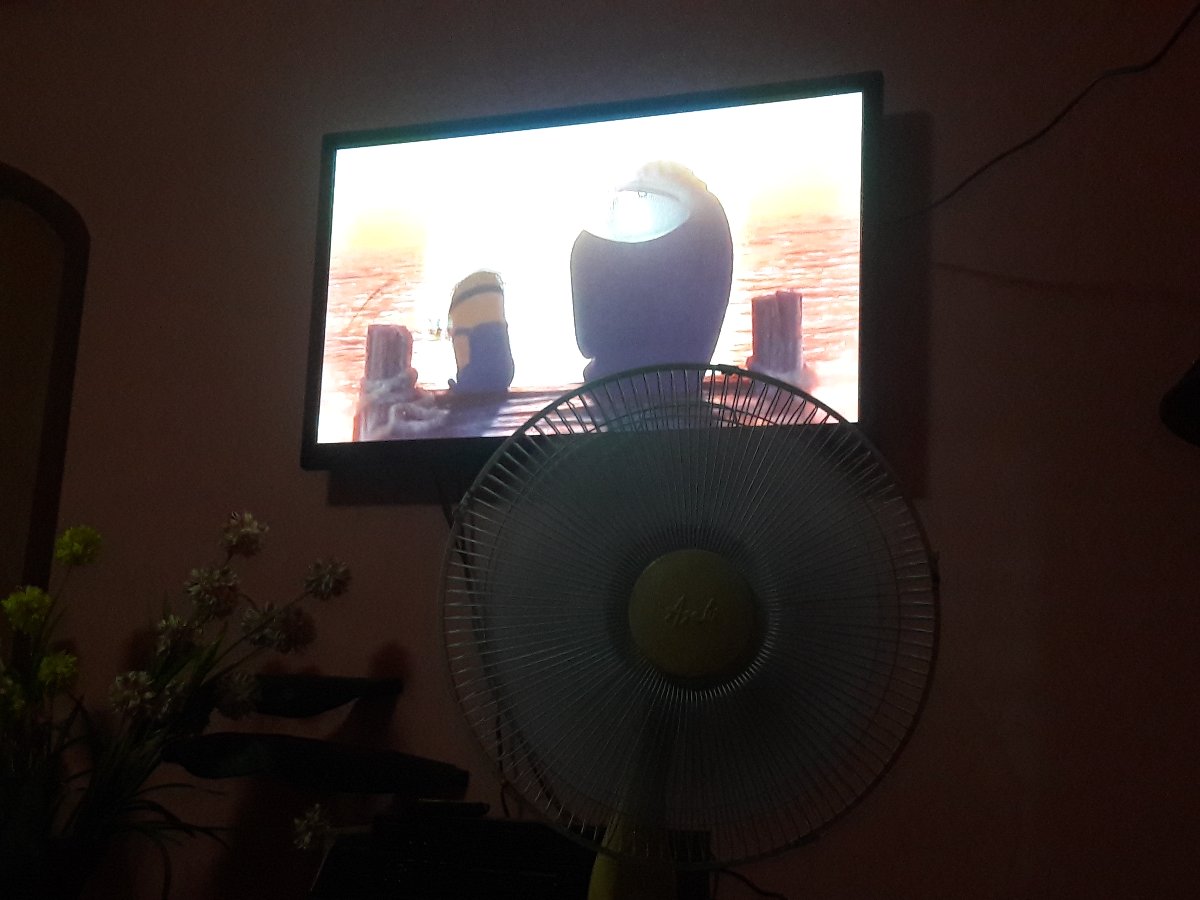 watching movie, despicable me 3, at house