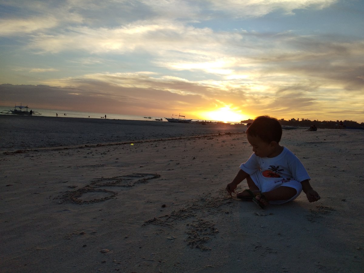 The beach, The sunset