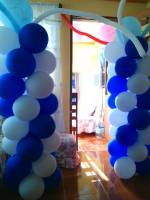 pretty in pink, balloons, blue, white, christening