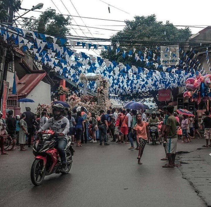 Busy street,  celebrations 