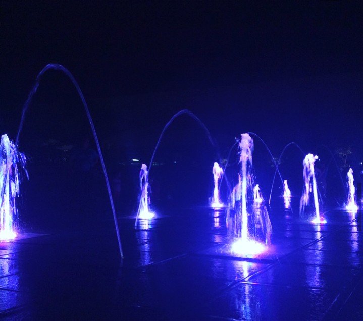 Fountain lights, purple