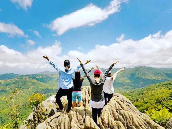 Hiking with the squad, mountain top, girlfriends