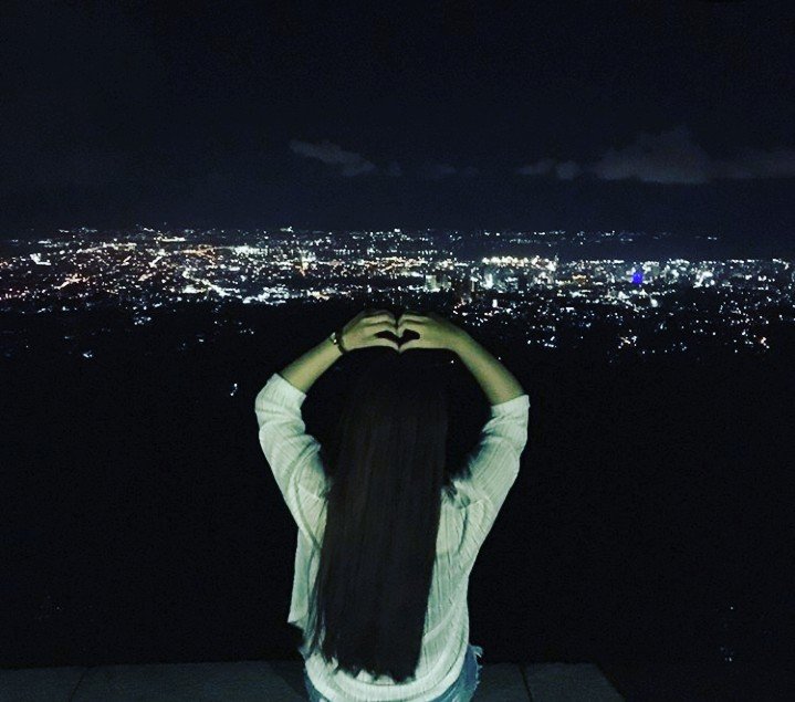 Overlooking the city city lights perfect night just love