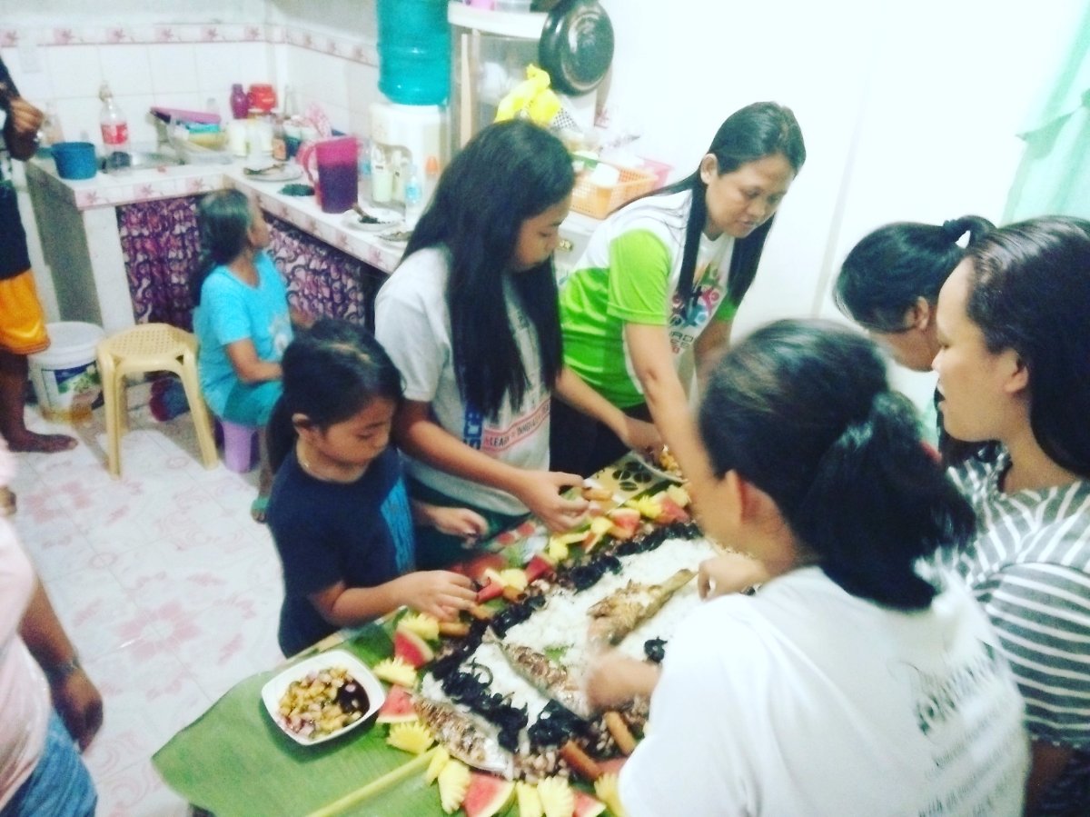 Simple birtbday celebration eating together happiness