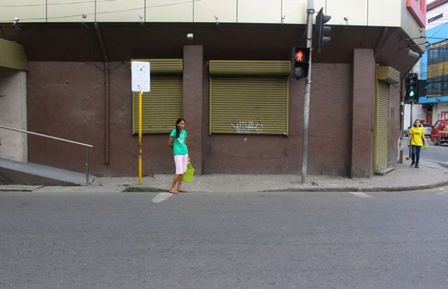 lady in green, random street photo