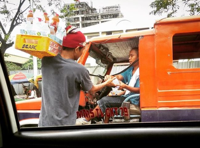 lemme buy a drink, water, street scene 