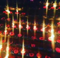 Lighted candles