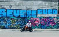 Painted city, street art piece, art walls