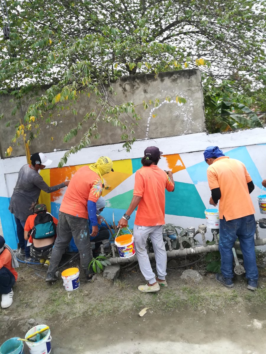 People, workers, work, unite, team, colors, paint, painting