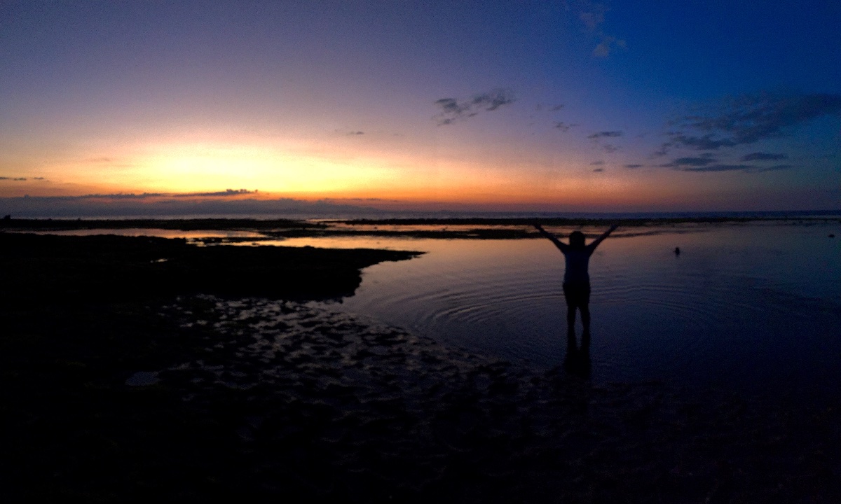 Seashore, Gradient sky, Sunset, low tide, cool view