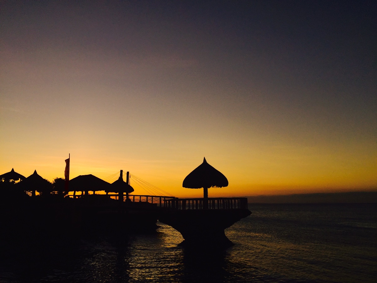 Sunset, beach, gradient