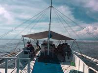 Island hopping, boat, friends, cebu, goals, swim, hot, sunburn
