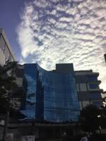 Building, clouds